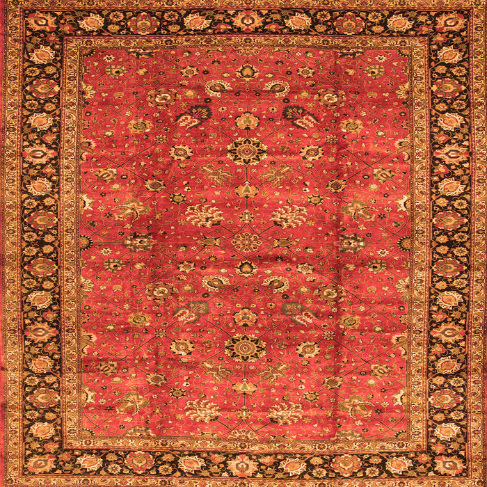 Serging Thickness of Oriental Orange Traditional Rug, tr38org