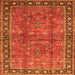 Serging Thickness of Oriental Orange Traditional Rug, tr38org