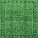 Square Oriental Emerald Green Traditional Rug, tr38emgrn