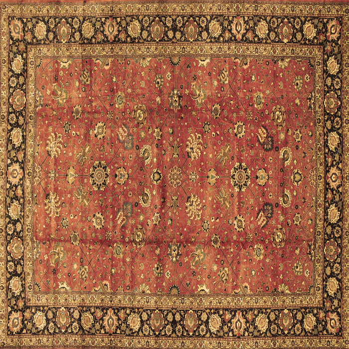 Square Machine Washable Oriental Brown Traditional Rug, wshtr38brn