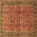 Square Machine Washable Oriental Brown Traditional Rug, wshtr38brn