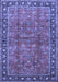 Machine Washable Oriental Blue Traditional Rug, wshtr38blu