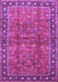 Machine Washable Oriental Purple Traditional Area Rugs, wshtr38pur