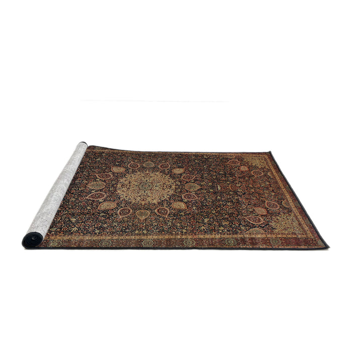 Sideview of Machine Washable Traditional Night Red Rug, wshtr39