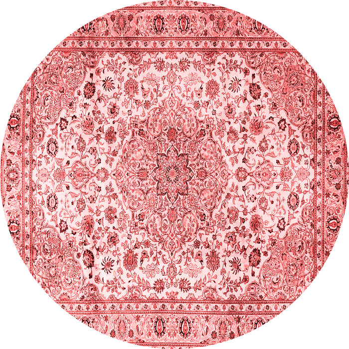 Machine Washable Medallion Red Traditional Rug, wshtr3900red