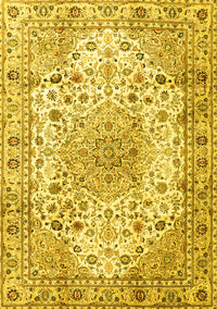 Medallion Yellow Traditional Rug, tr3900yw