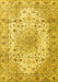 Medallion Yellow Traditional Rug, tr3900yw