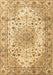 Machine Washable Medallion Brown Traditional Rug, wshtr3900brn