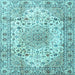 Square Medallion Light Blue Traditional Rug, tr3900lblu