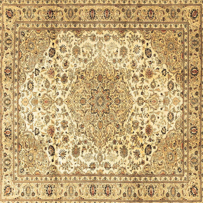 Square Machine Washable Medallion Brown Traditional Rug, wshtr3900brn