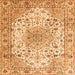 Serging Thickness of Medallion Orange Traditional Rug, tr3900org