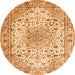 Machine Washable Medallion Orange Traditional Area Rugs, wshtr3900org