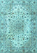 Medallion Light Blue Traditional Rug, tr3900lblu