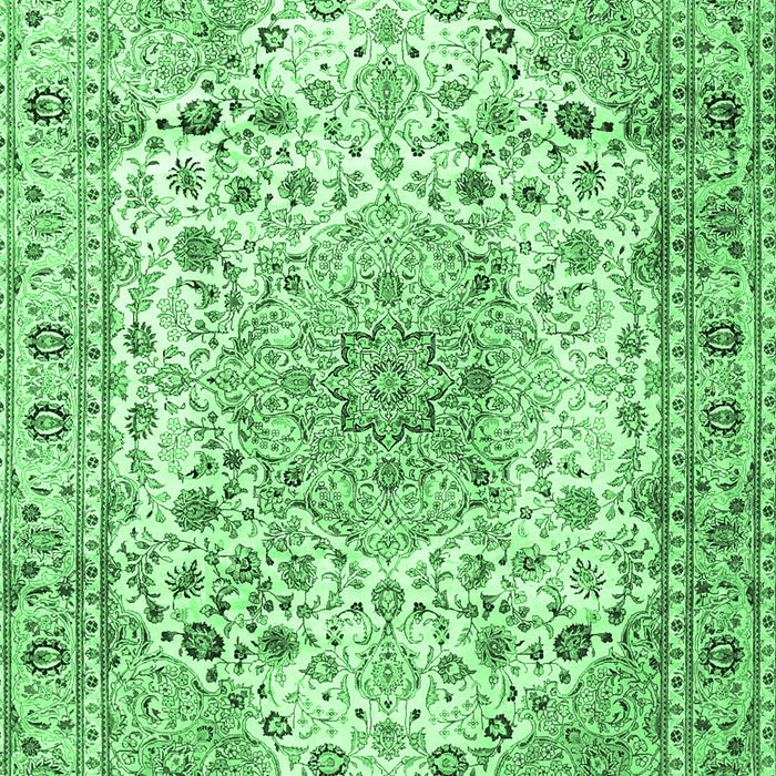 Medallion Emerald Green Traditional Rug, tr3900emgrn