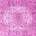 Square Medallion Pink Traditional Rug, tr3900pnk