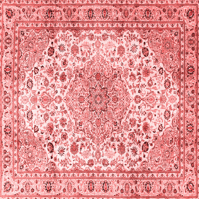 Machine Washable Medallion Red Traditional Rug, wshtr3900red