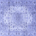 Square Medallion Blue Traditional Rug, tr3900blu