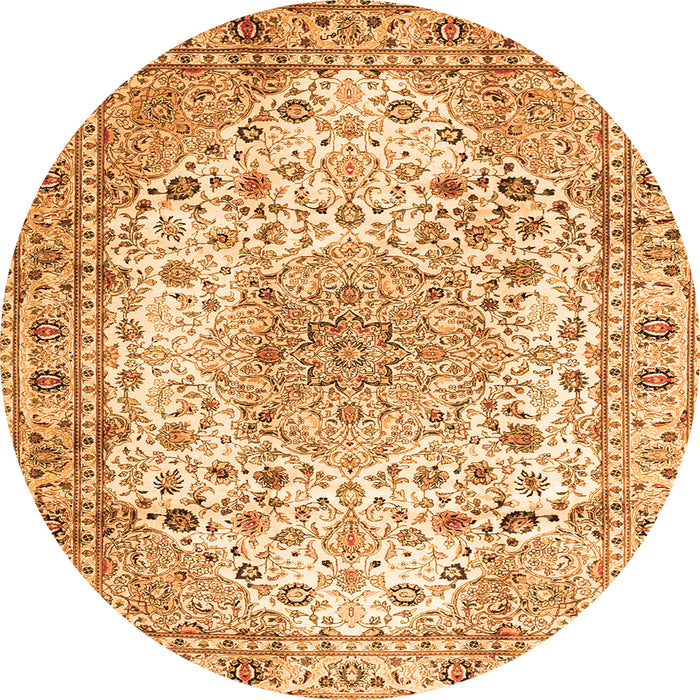 Square Medallion Orange Traditional Rug, tr3900org