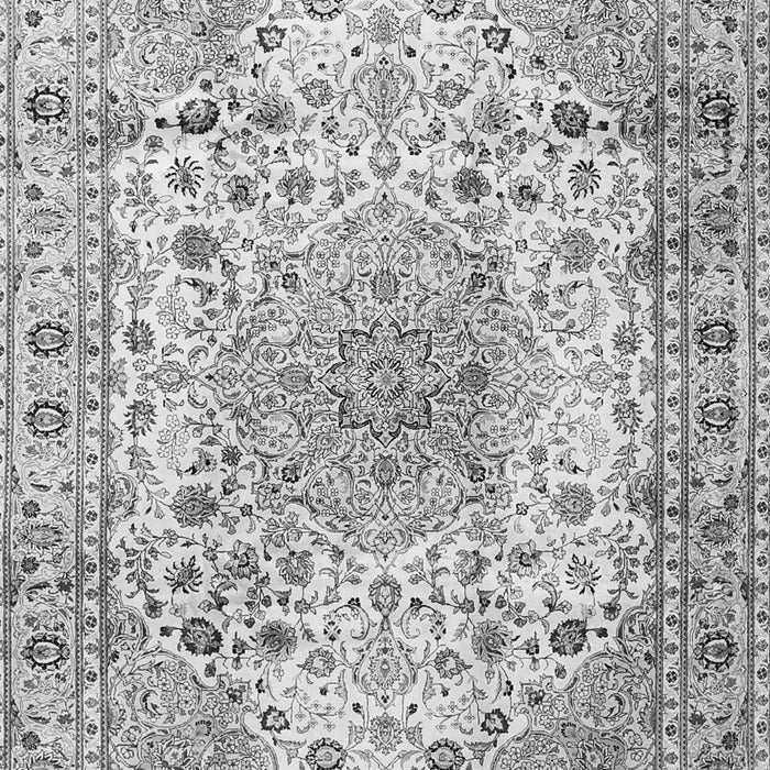 Serging Thickness of Machine Washable Medallion Gray Traditional Rug, wshtr3900gry