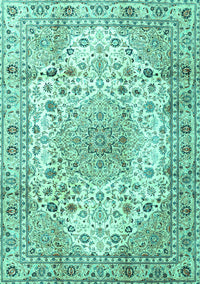 Medallion Turquoise Traditional Rug, tr3900turq