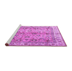 Sideview of Machine Washable Oriental Purple Traditional Area Rugs, wshtr3901pur