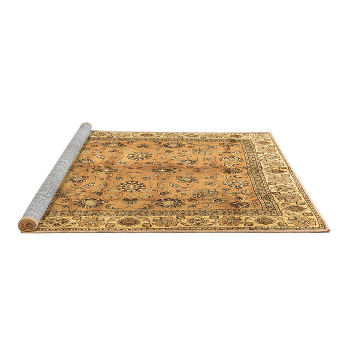 Sideview of Machine Washable Oriental Brown Traditional Rug, wshtr3901brn
