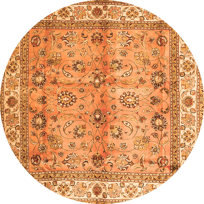 Machine Washable Oriental Orange Traditional Area Rugs, wshtr3901org