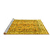 Sideview of Machine Washable Oriental Yellow Traditional Rug, wshtr3901yw