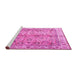 Sideview of Machine Washable Oriental Pink Traditional Rug, wshtr3901pnk