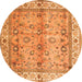 Square Oriental Orange Traditional Rug, tr3901org