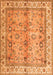 Serging Thickness of Machine Washable Oriental Orange Traditional Area Rugs, wshtr3901org