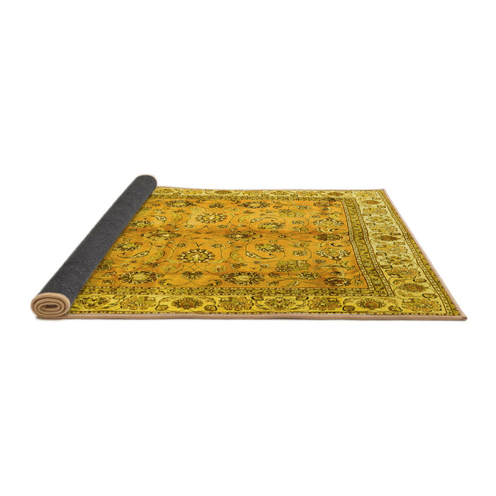 Sideview of Oriental Yellow Traditional Rug, tr3901yw