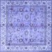 Square Machine Washable Oriental Blue Traditional Rug, wshtr3901blu