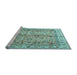 Sideview of Machine Washable Oriental Light Blue Traditional Rug, wshtr3901lblu