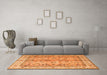 Machine Washable Oriental Orange Traditional Area Rugs in a Living Room, wshtr3901org