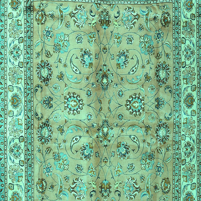 Oriental Turquoise Traditional Rug, tr3901turq