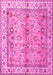 Machine Washable Oriental Pink Traditional Rug, wshtr3901pnk