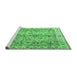 Sideview of Machine Washable Oriental Emerald Green Traditional Area Rugs, wshtr3901emgrn