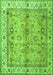 Serging Thickness of Machine Washable Oriental Green Traditional Area Rugs, wshtr3901grn