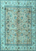 Machine Washable Oriental Light Blue Traditional Rug, wshtr3901lblu