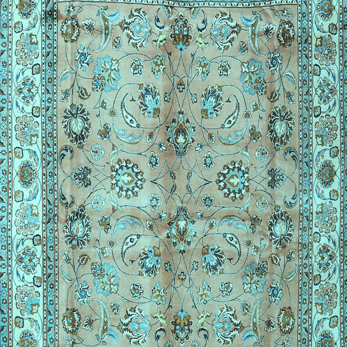 Machine Washable Oriental Light Blue Traditional Rug, wshtr3901lblu