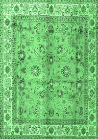 Oriental Emerald Green Traditional Rug, tr3901emgrn