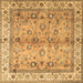 Square Oriental Brown Traditional Rug, tr3901brn