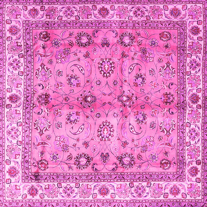 Square Oriental Pink Traditional Rug, tr3901pnk