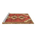 Sideview of Machine Washable Persian Brown Traditional Rug, wshtr3902brn