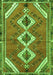 Serging Thickness of Machine Washable Persian Green Traditional Area Rugs, wshtr3902grn