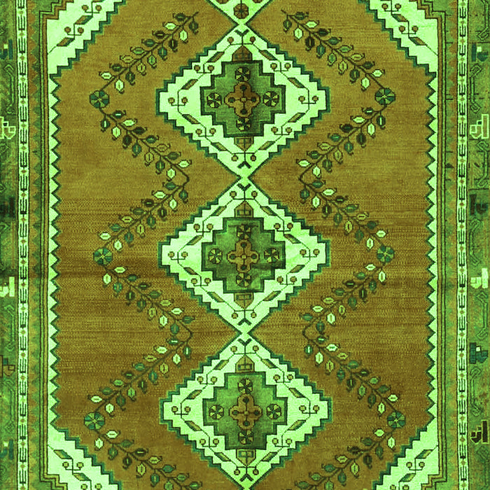 Serging Thickness of Machine Washable Persian Green Traditional Area Rugs, wshtr3902grn