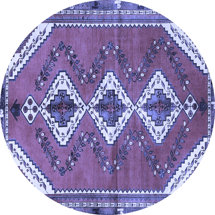 Round Persian Blue Traditional Rug, tr3902blu