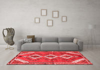 Machine Washable Persian Red Traditional Rug, wshtr3902red