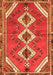 Serging Thickness of Machine Washable Persian Orange Traditional Area Rugs, wshtr3902org